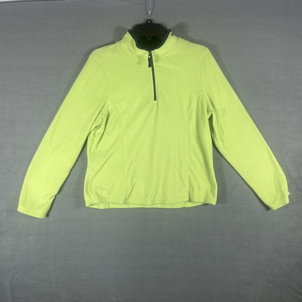 SP active by St. John's Bay Women's Lime Green 1/4 Zip Fleece Pullover Jacket M